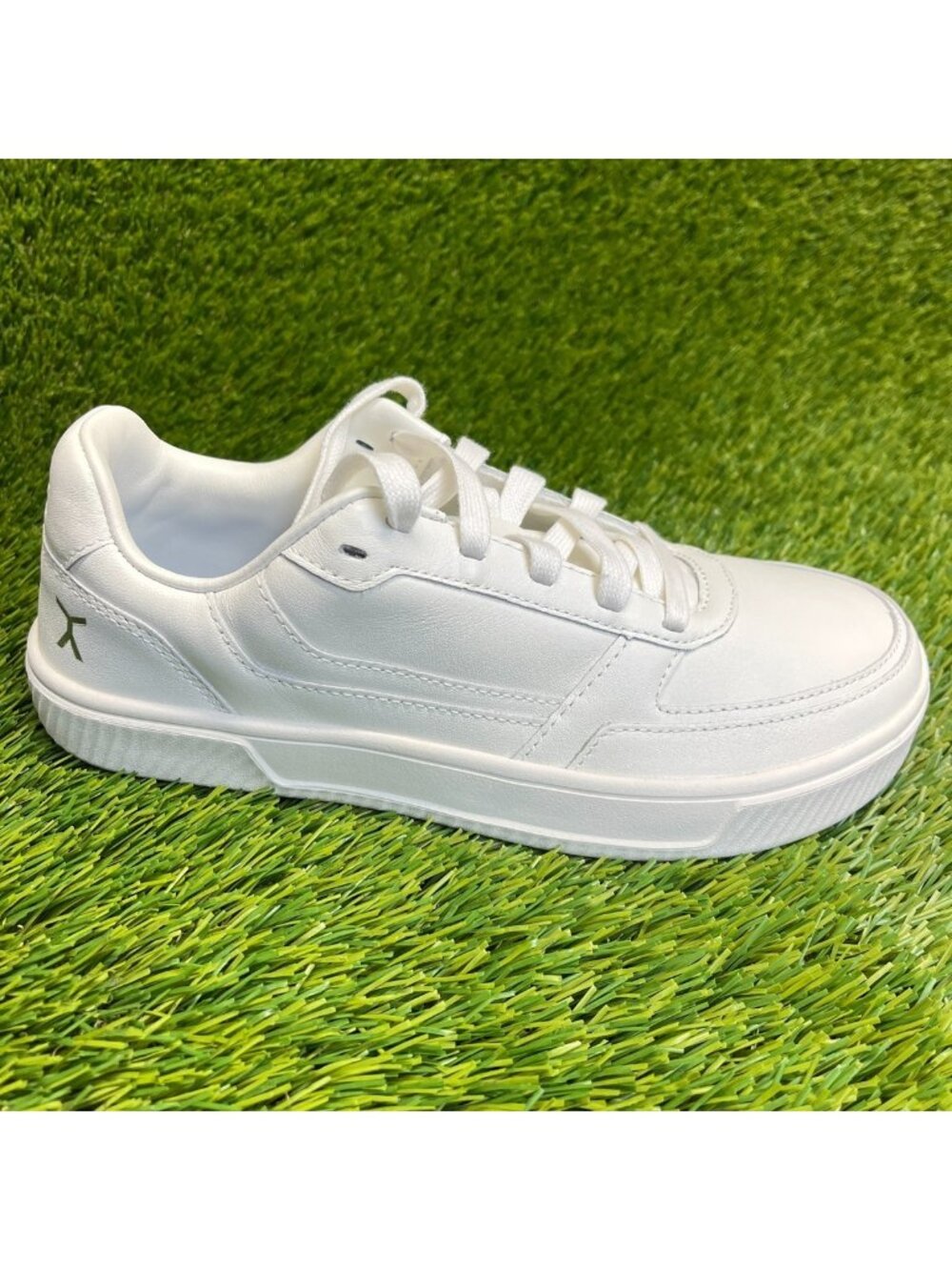 Flux Footwear Adapt Leather Trainer White Womens Size 8 Athletic Shoes Sneakers
